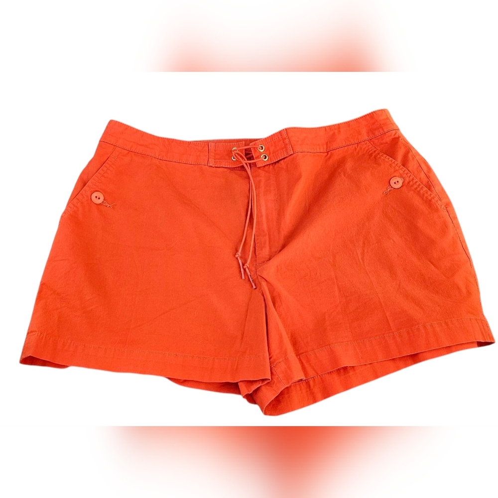 Ralph Lauren - Vibrant Orange Women's Shorts 3" Inseam 4 Buttoned Pockets